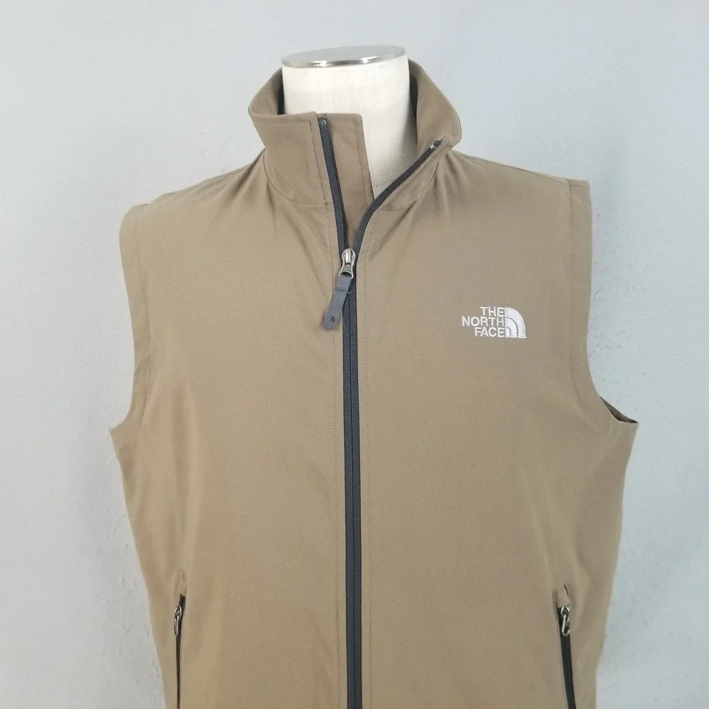 The North Face Vest Mens L Tan Windstopper Softshell Full‎ Zip Outdoor Gorpcore